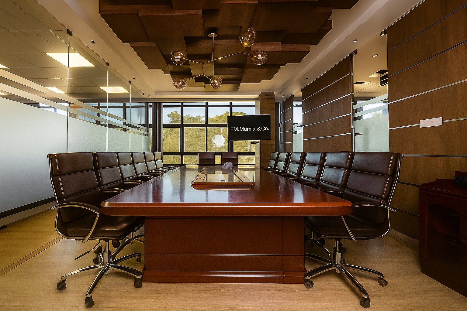 Modern corporate boardroom